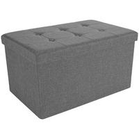 Bancă Franz - gri, Modern, lemn/textil (70/38/38cm) - Modern Living