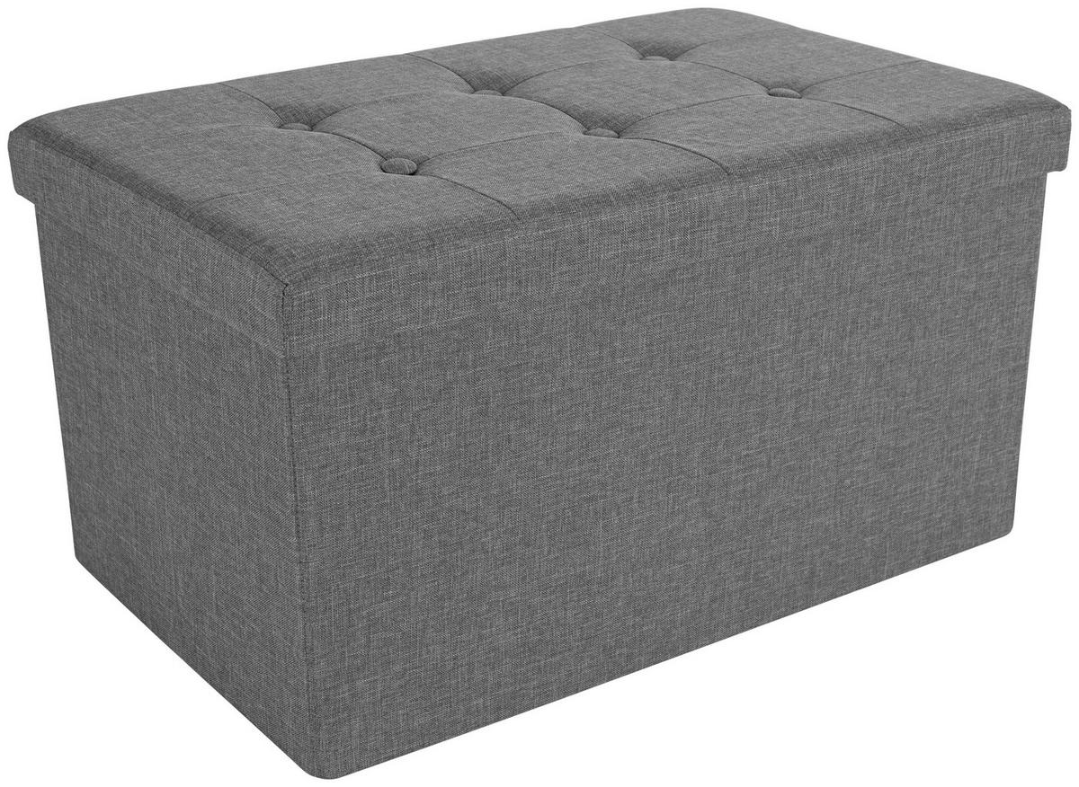 Bancă Franz - gri, Modern, lemn/textil (70/38/38cm) - Modern Living