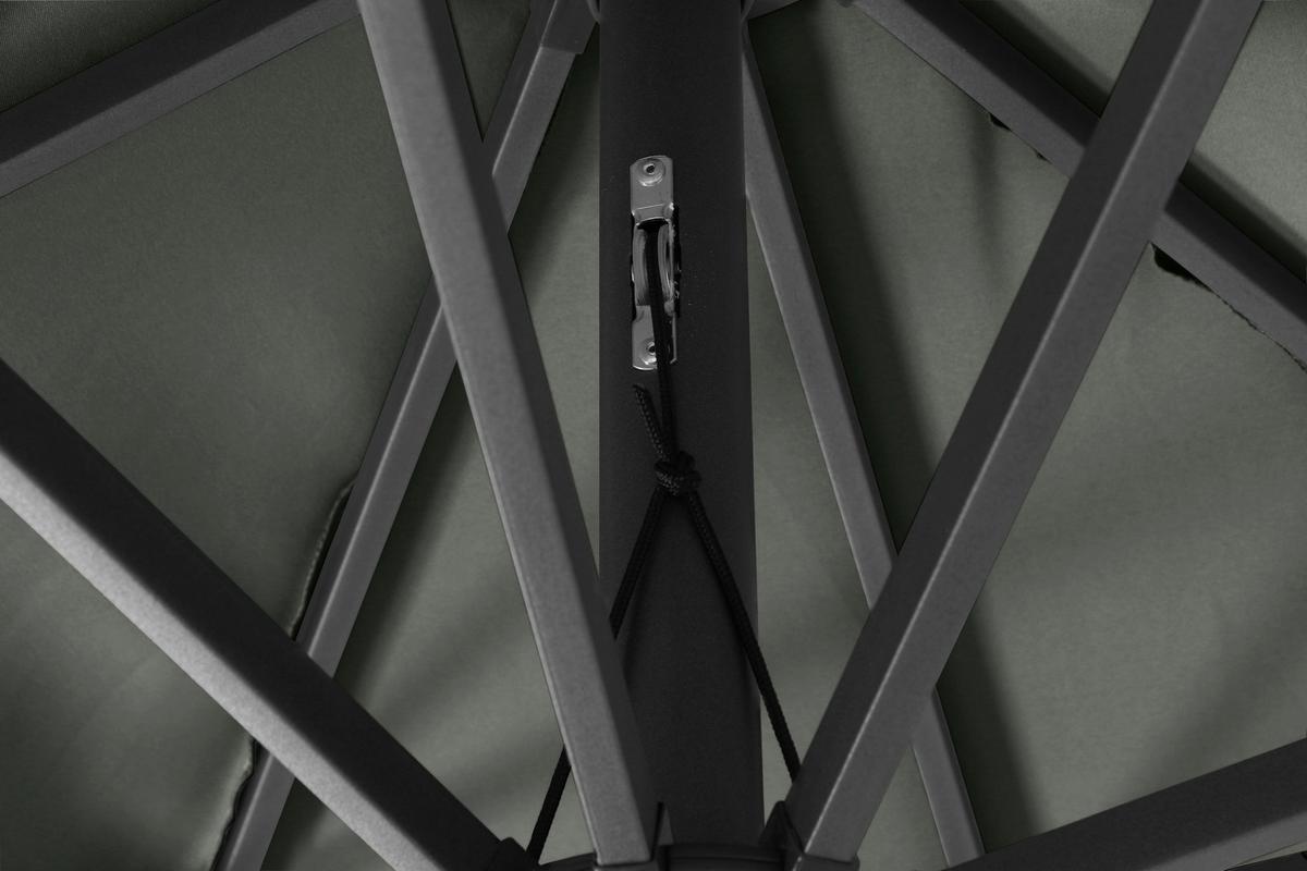 Sonnenschirm BHT 300x256x200 cm Anthrazit/Olivgrün - Anthrazit/Olivgrün, KONVENTIONELL, Textil/Metall (300/200cm) - Siena Garden