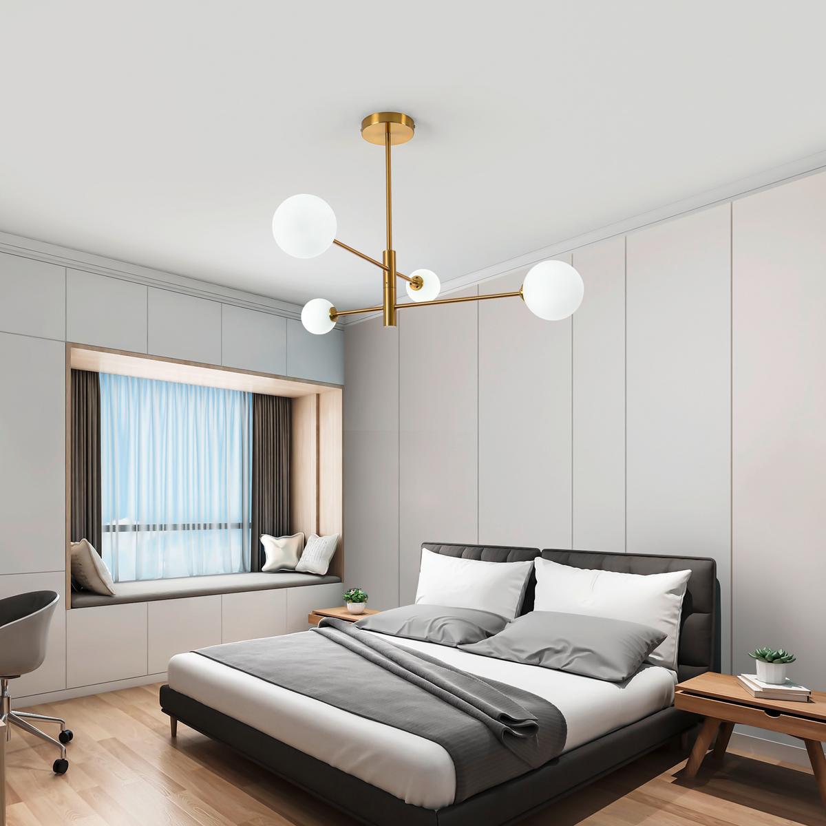 Hängeleuchte Lp-002/4p Dorado 4 - Goldfarben, Design, Metall (87/87/49,5cm)