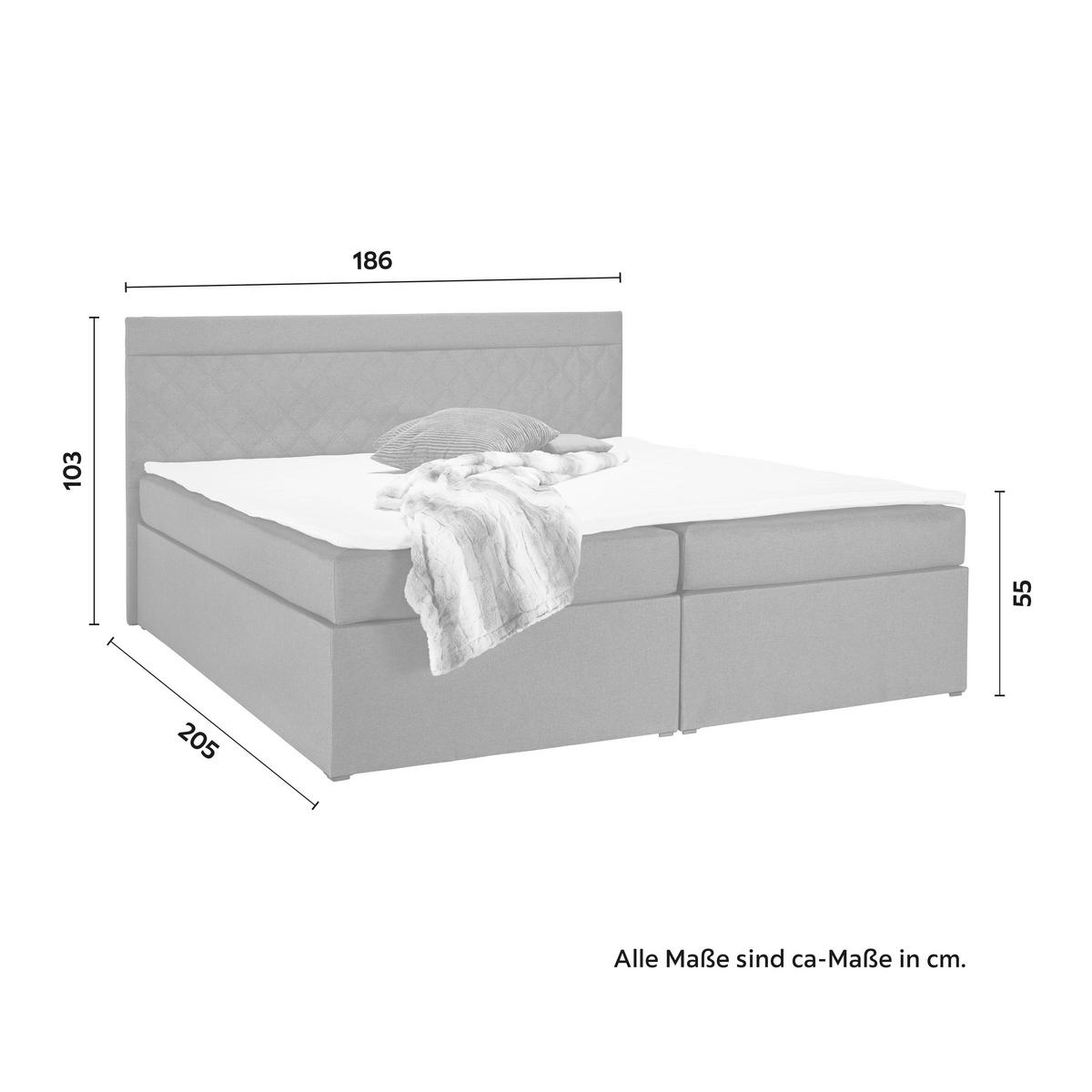 Boxspring Postelja Rosa, Antracit, 180x200 - temno siva/črna, Moderno, umetna masa/tekstil (180/200cm) - Bessagi Home