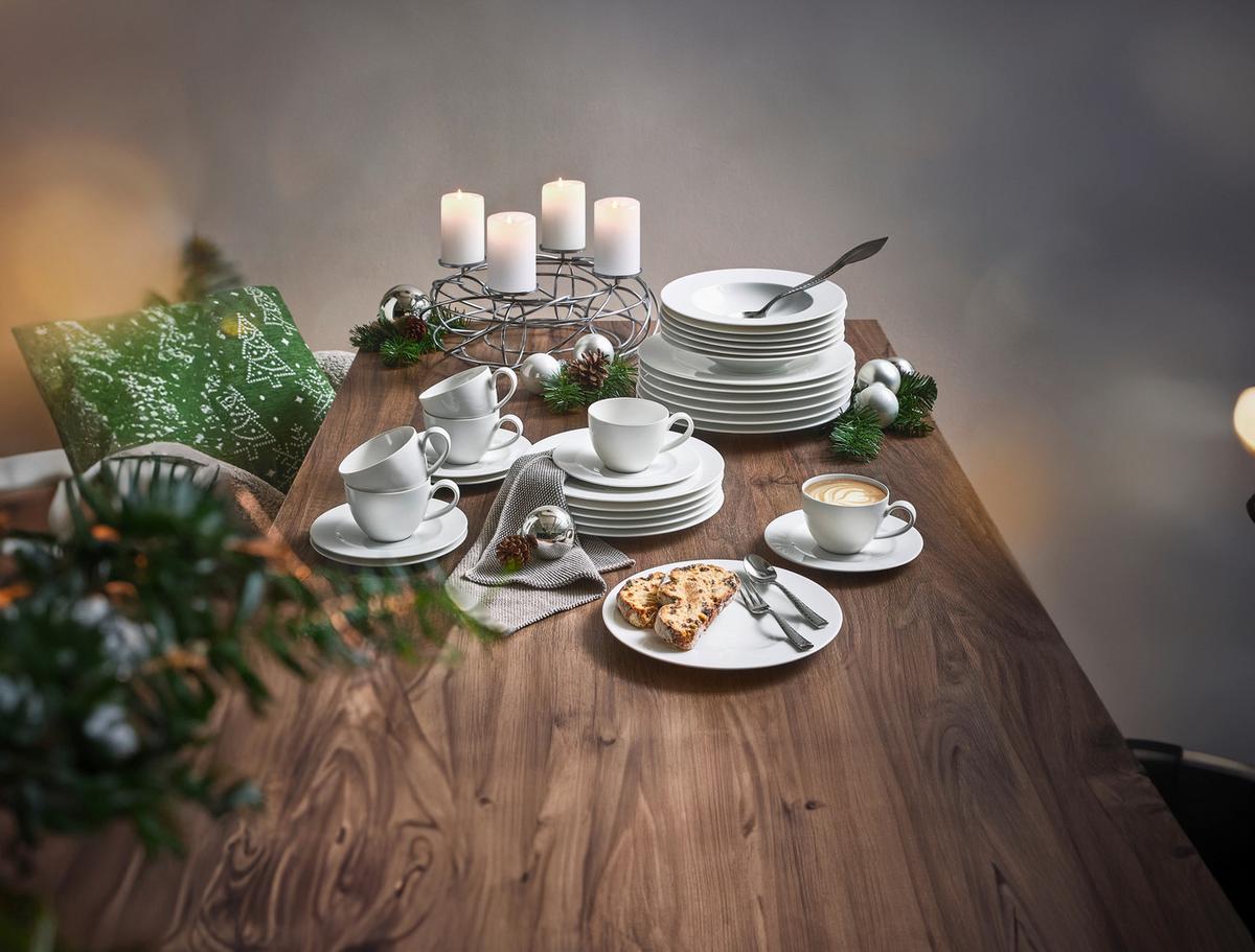 SERWIS OBIADOWO-ŚNIADANIOWY KAPRUN - biały, Basics, ceramika - Seltmann Weiden