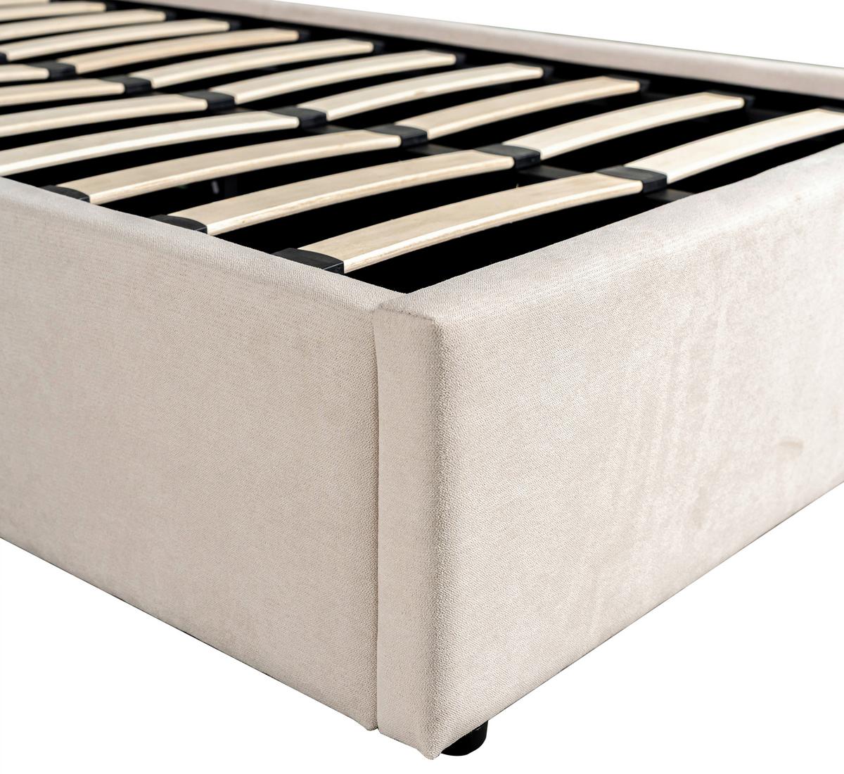 Tapecirani Krevet Sienna - prirodne boje/bež, Lifestyle, drvo/metal (90/200cm) - Based