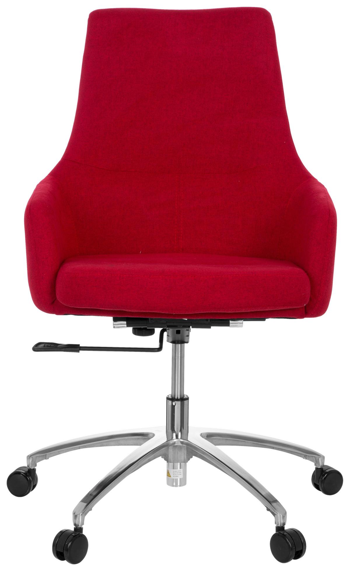 Vrtljivi Stol Shake 100, Rdeča, Z Dekorativno Blazino - rdeča/srebrne barve, Basics, kovina/umetna masa (65/97/60cm) - MID.YOU