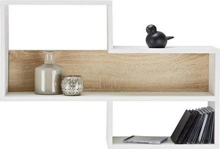 Wandregal in WeißEichefarben online kaufen ➤ mömax Wandboard mit 4 offenen Fächern online kaufen
