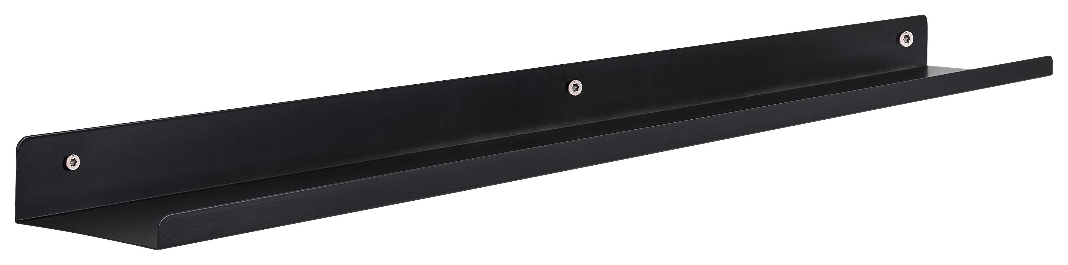 PÓŁKA ŚCIENNA MANDY - czarny, Basics, metal (80/4/10cm) - Xora