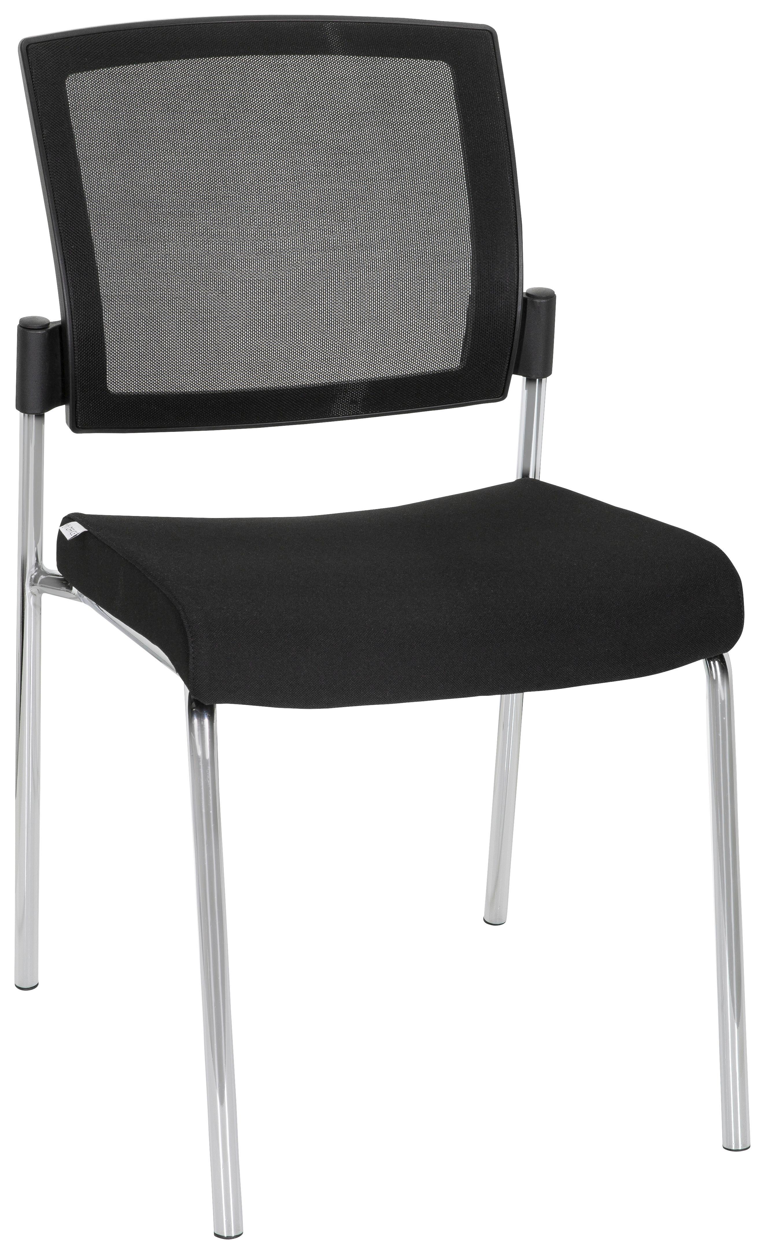 Konferenčni Stol K9 V, Črna - barve kroma/črna, Moderno, kovina/tekstil (48/90/58cm) - MID.YOU
