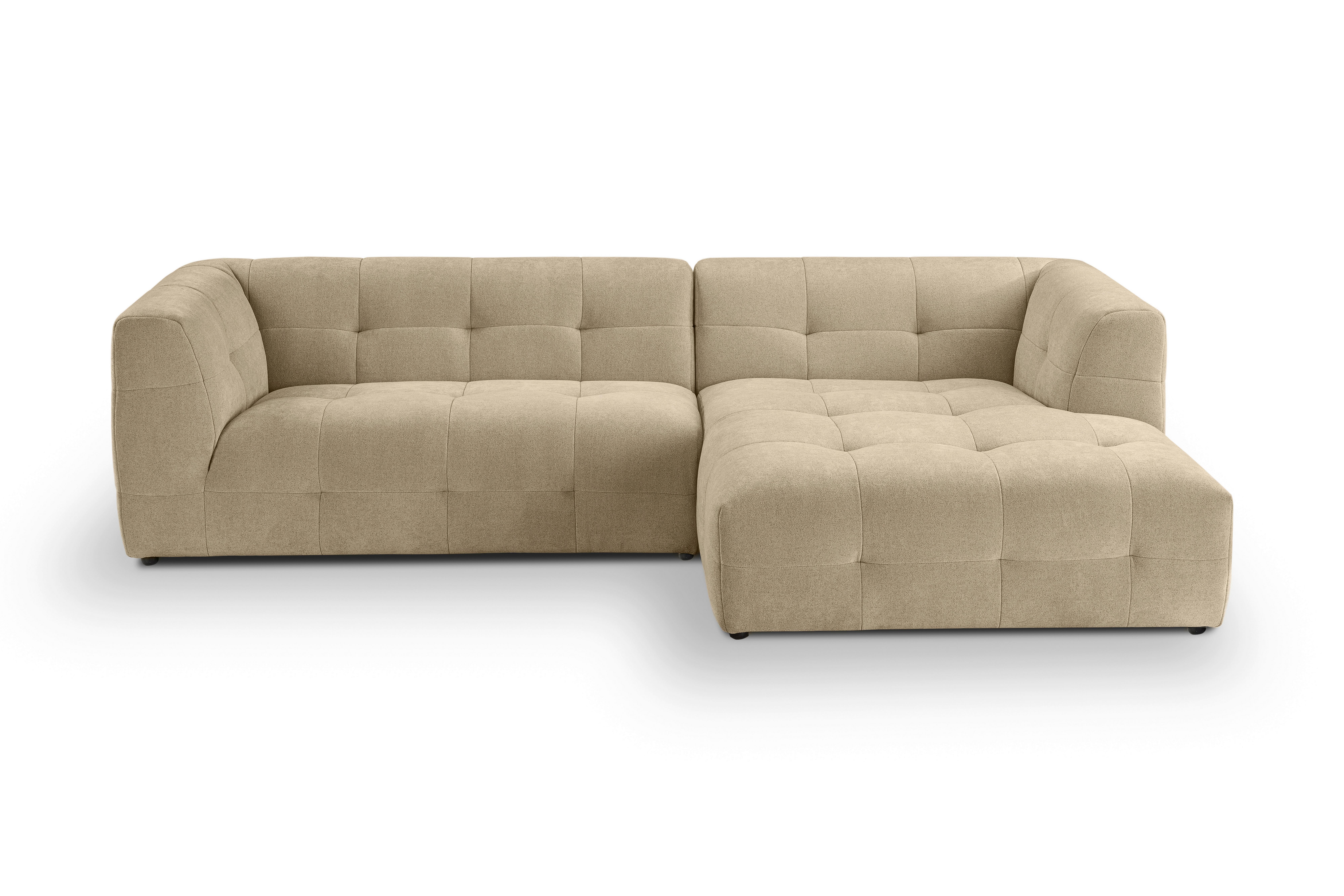 Ecksofa Tenso Beige - Beige/Schwarz, Basics, Holz/Kunststoff (292/161cm) - MID.YOU