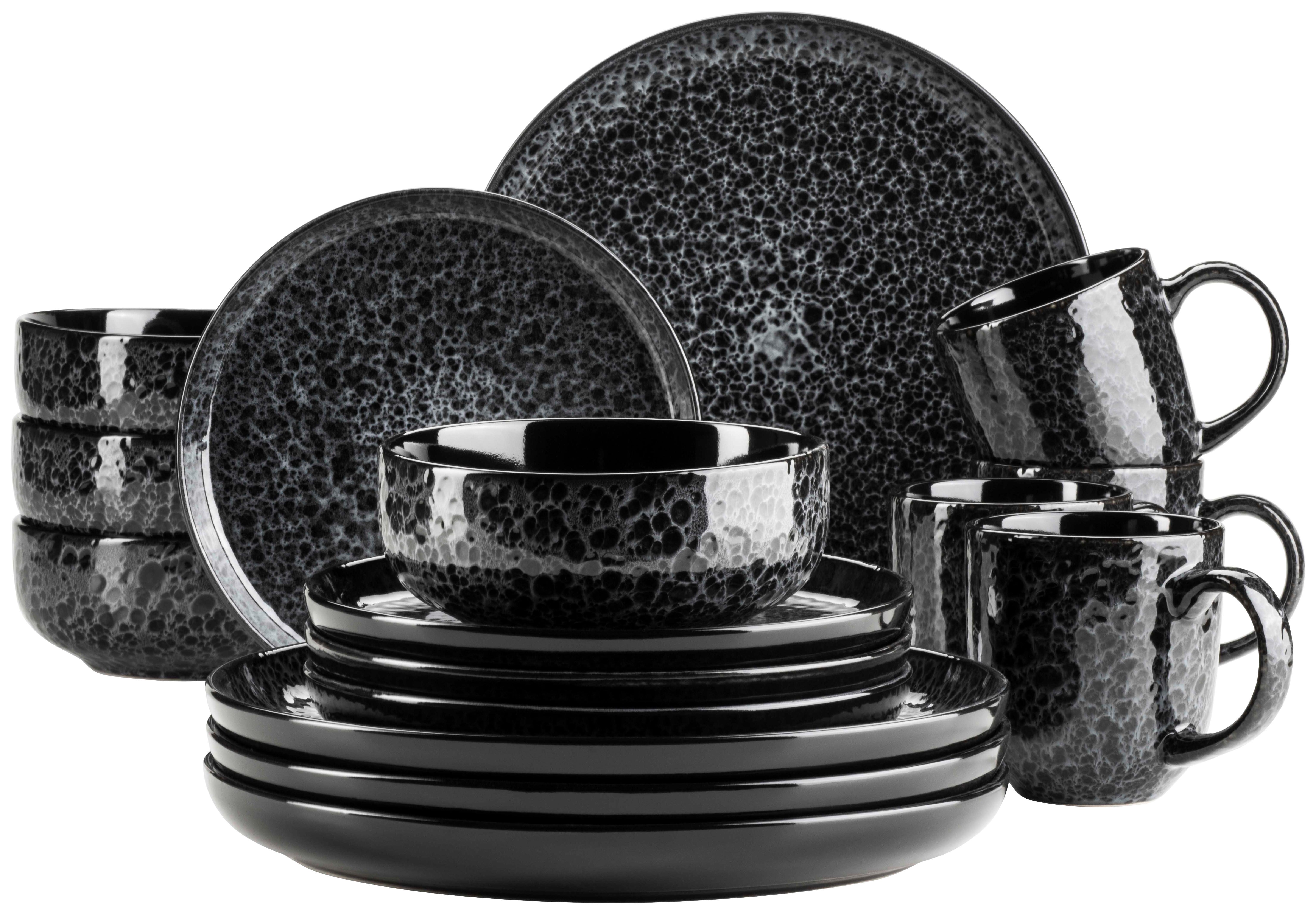 KOMBISERVICE FILIPPA - Schwarz, Trend, Keramik - Mäser