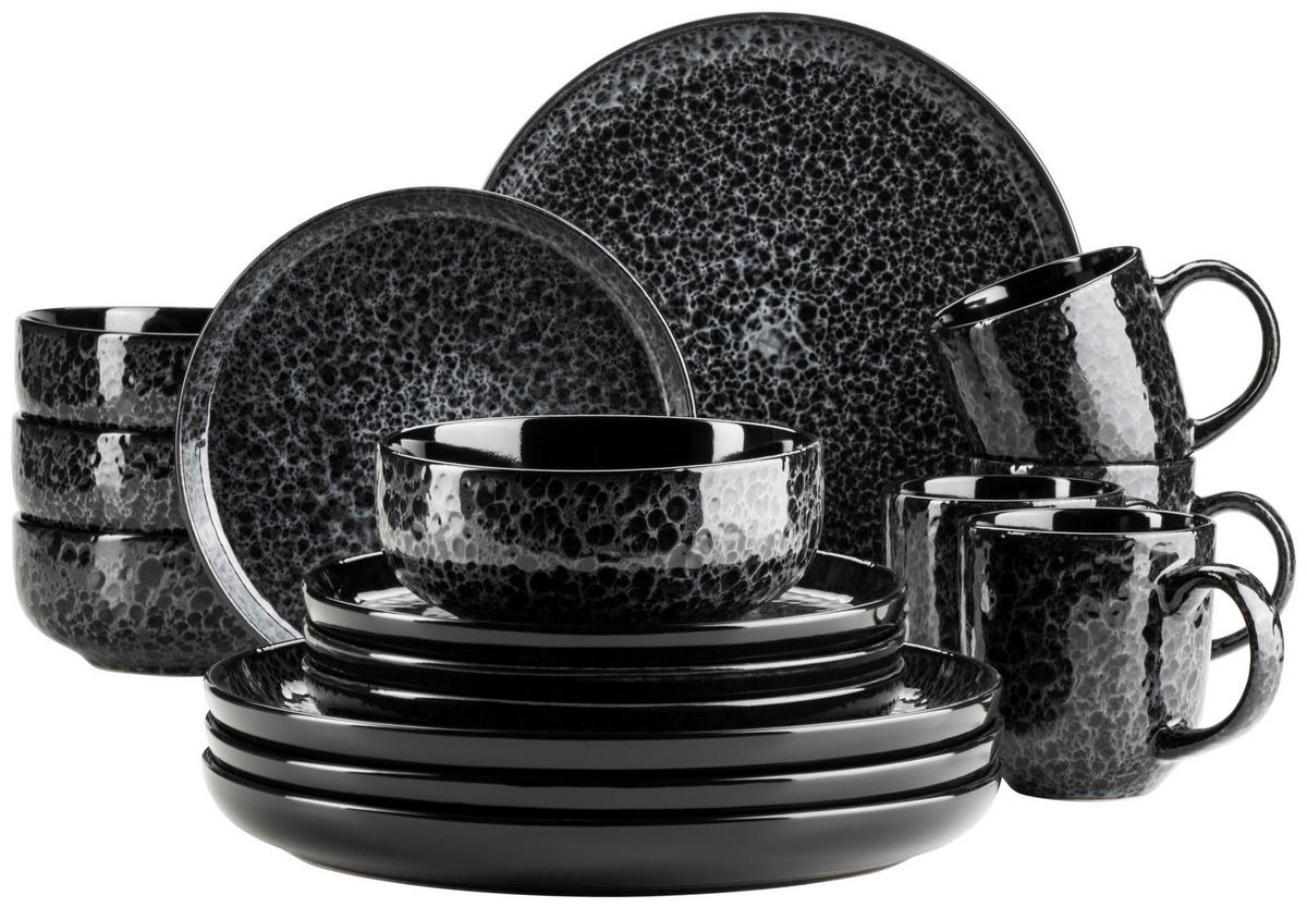 KOMBISERVICE FILIPPA - Schwarz, Trend, Keramik - Mäser