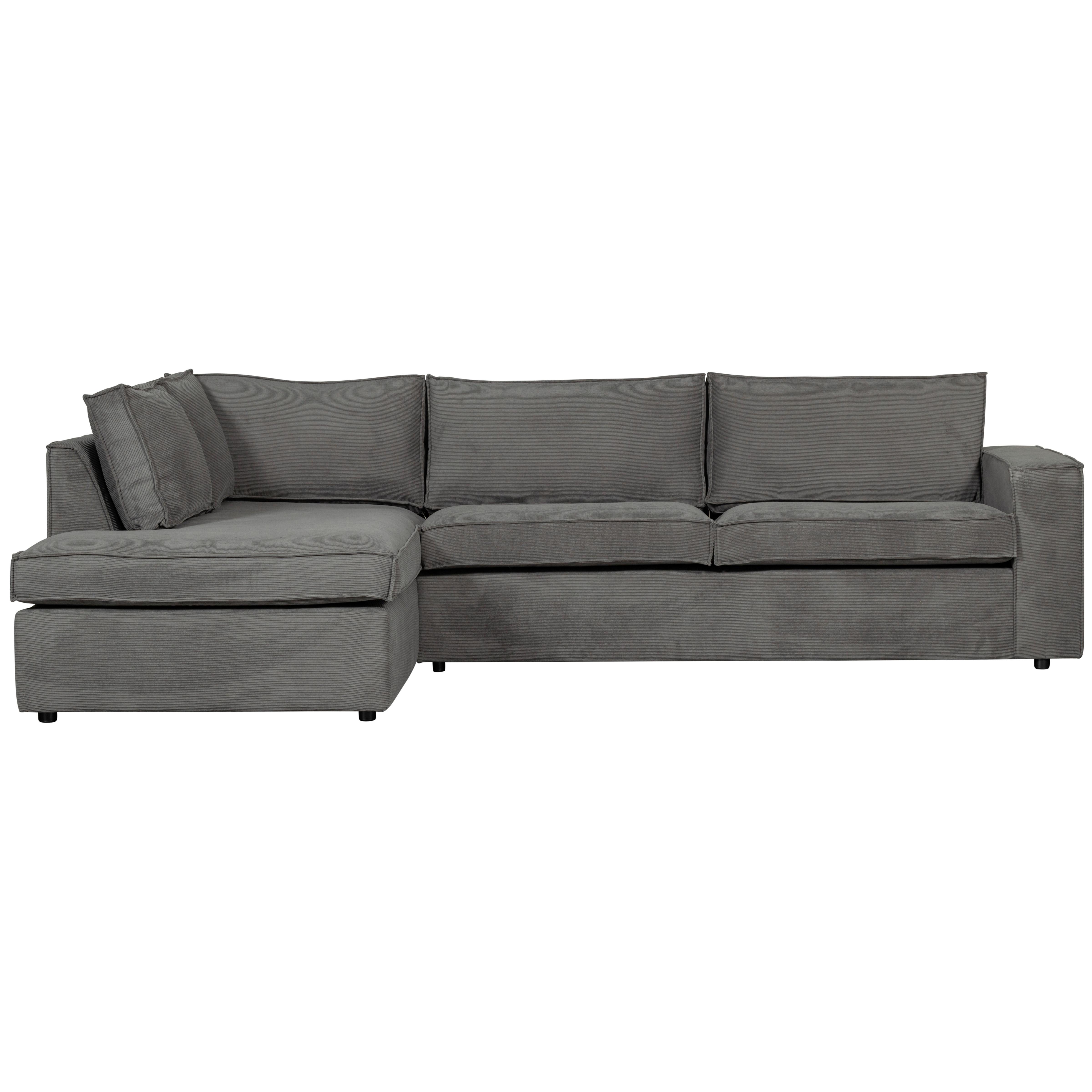 Ecksofa Thomas Dunkelgrau S: 197x283cm - Dunkelgrau/Schwarz, Design, Kunststoff/Textil (197/283cm) - Livetastic