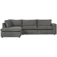 Ecksofa Thomas Dunkelgrau S: 197x283cm - Dunkelgrau/Schwarz, Design, Kunststoff/Textil (197/283cm) - Livetastic