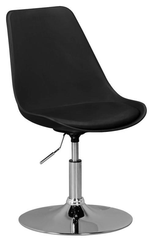 Jugenddrehstuhl Korsika ca.46x88x46cm Schwarz - Chromfarben/Schwarz, MODERN, Kunststoff/Textil (46/88/46cm) - MID.YOU