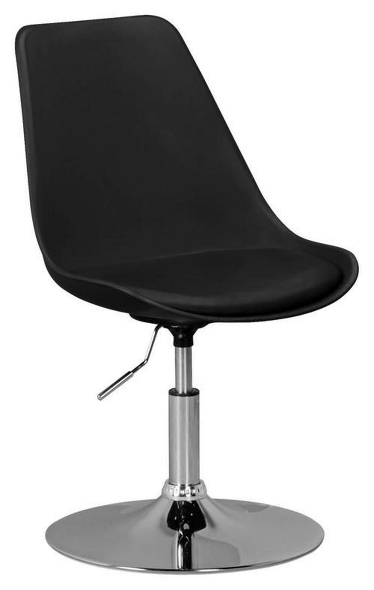 Jugenddrehstuhl Korsika ca.46x88x46cm Schwarz - Chromfarben/Schwarz, MODERN, Kunststoff/Textil (46/88/46cm) - MID.YOU