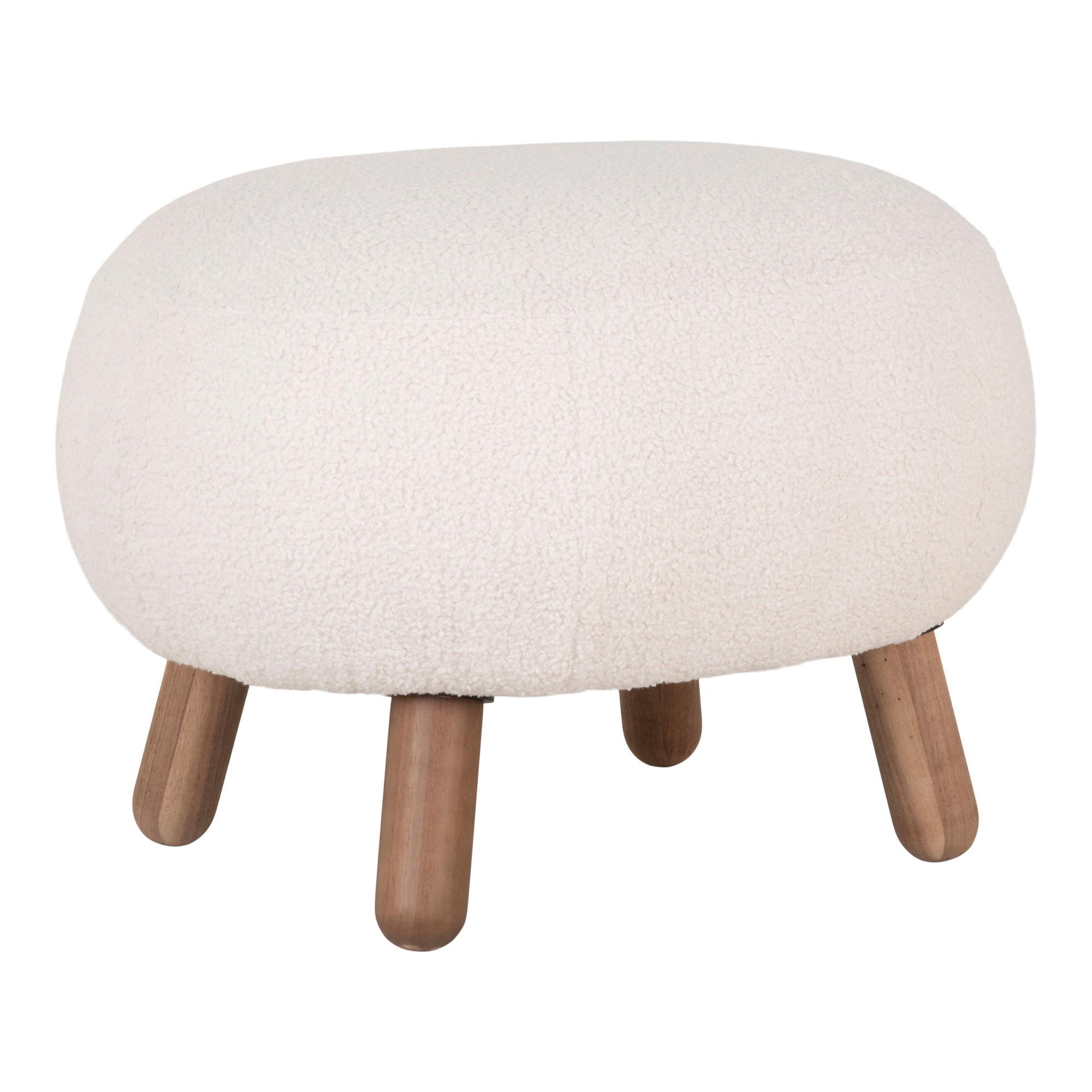Hocker Savona Weiß/Braun - Weiß/Kieferfarben, Basics, Holz/Textil (60/37/50cm)