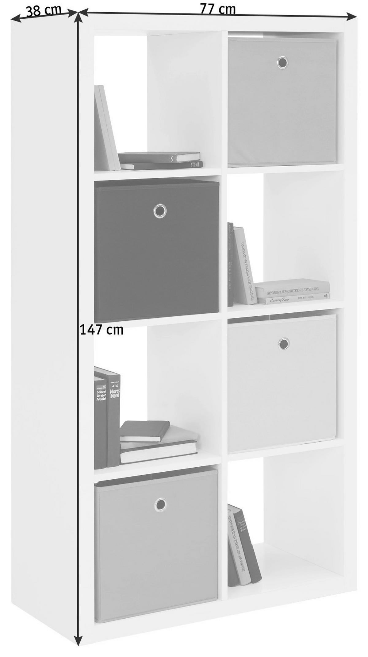 REGAŁ DZIAŁOWY STYLE - biały, Design, materiał drewnopochodny (77/147/38cm) - Carryhome