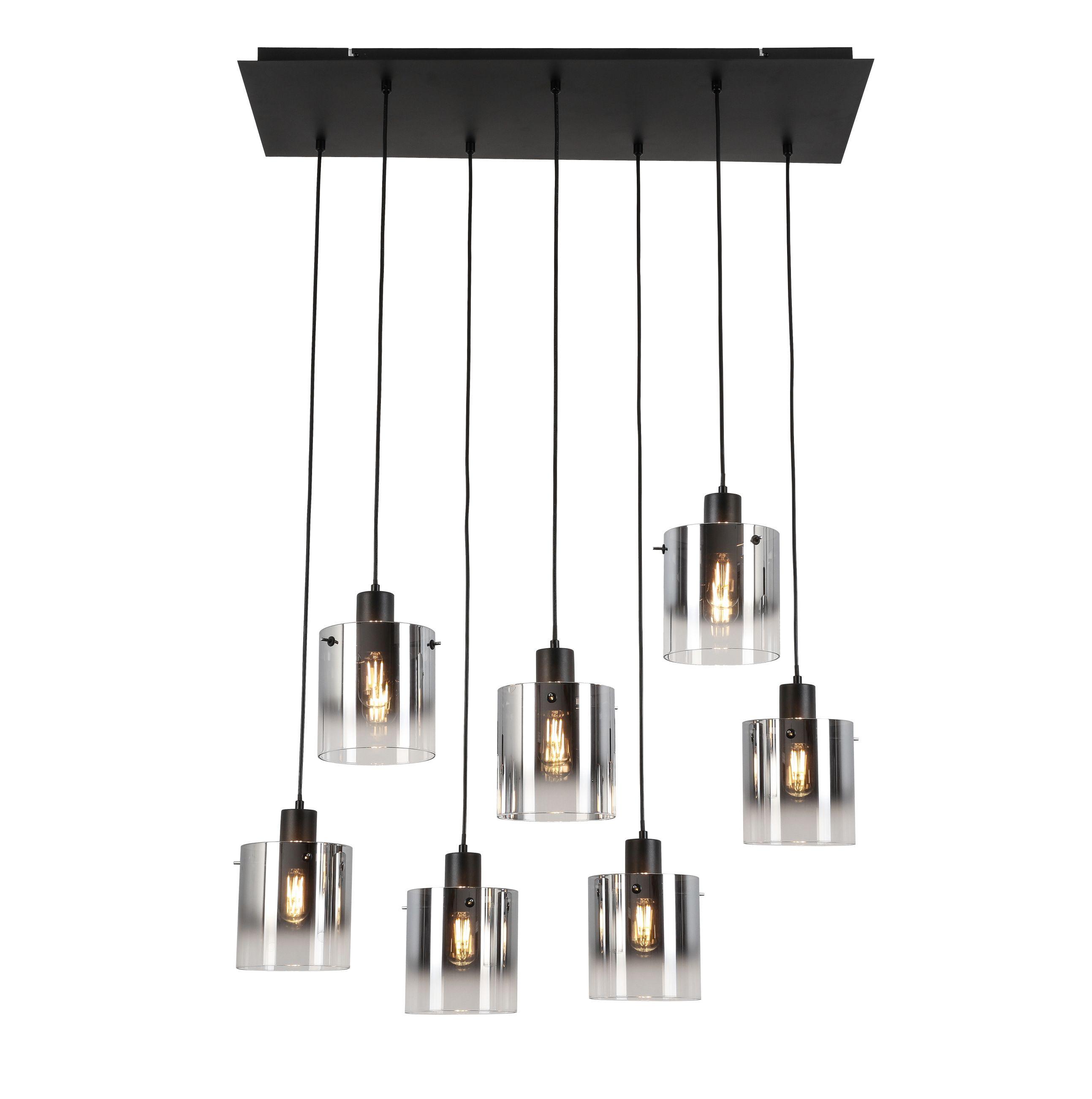 LAMPA WISZĄCA VASO - czarny/kolor chromowy, Design, metal/szkło (86/34/120cm) - Novel
