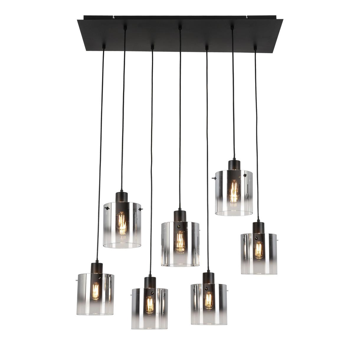 LAMPA WISZĄCA VASO - czarny/kolor chromowy, Design, metal/szkło (86/34/120cm) - Novel