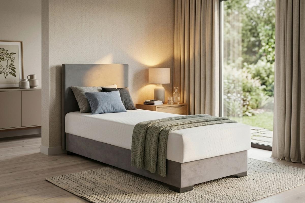 Tapecirani Krevet Morato - bijela/siva, Moderno, drvni materijal/tekstil (90/200cm) - Best Price