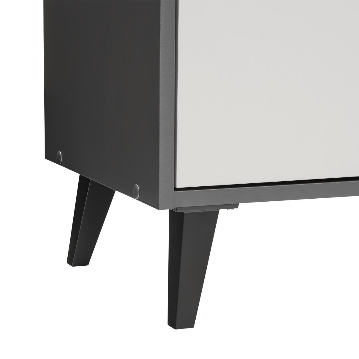 Kommode Ibiza Anthrazit/Weiß - Schwarz, KONVENTIONELL, Holzwerkstoff/Kunststoff (107/92/33cm) - Mömax