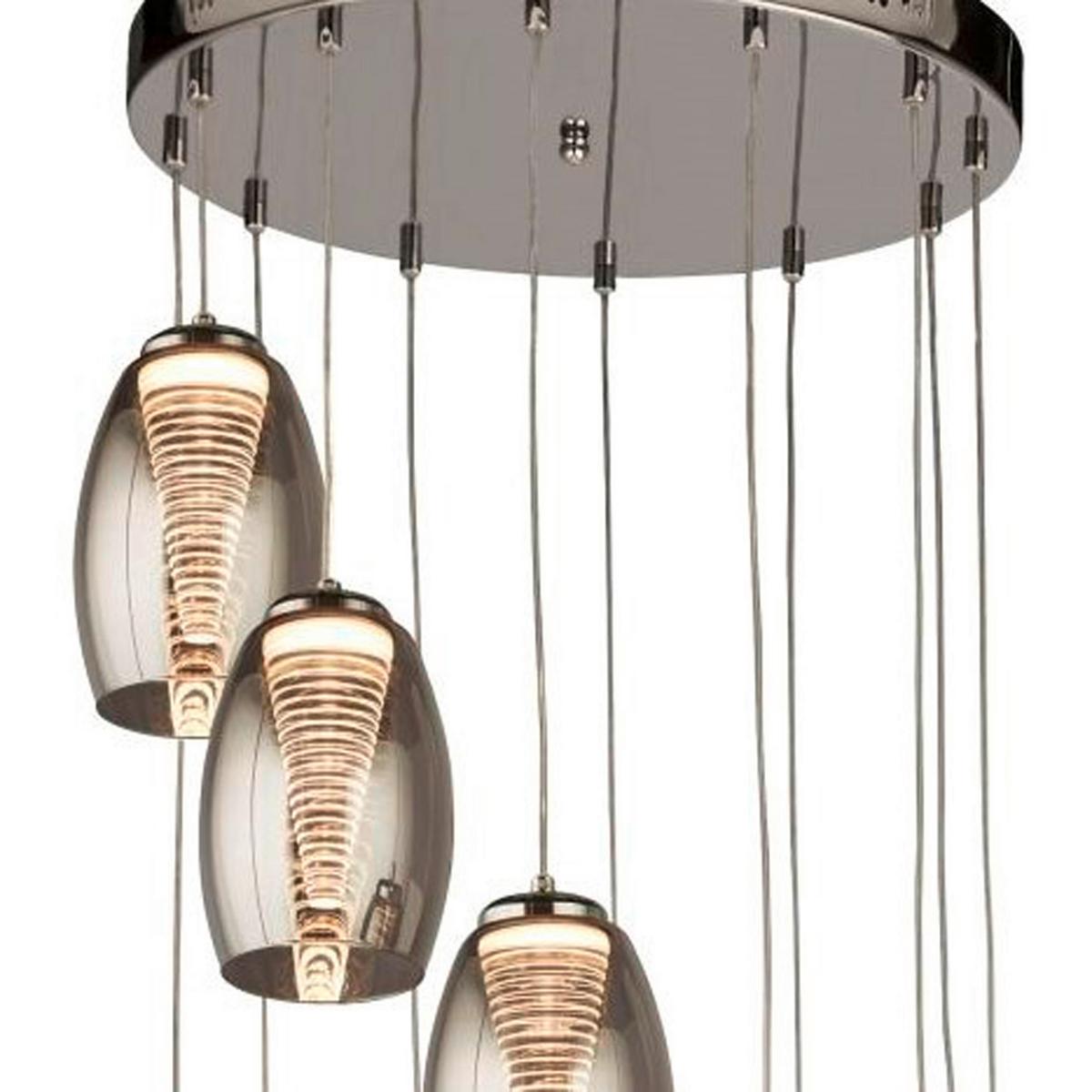 Led Függeszték 97291-12sm - krómszínű, Design, üveg/textil (52/200cm)