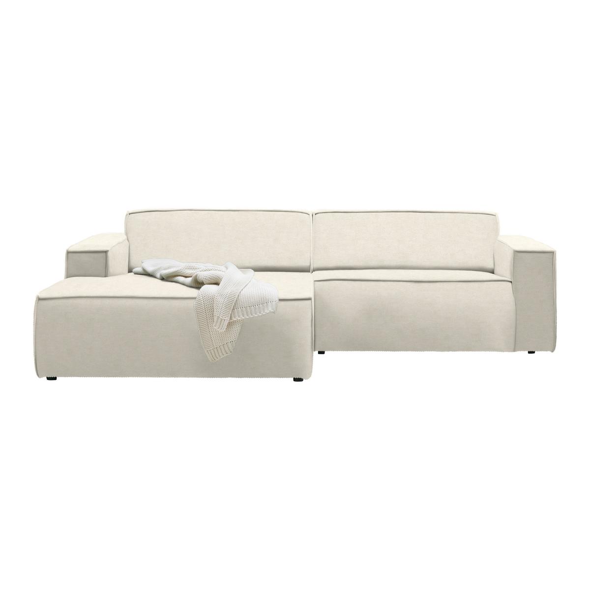 Wohnlandschaft Loft Creme - Creme/Schwarz, Modern, Kunststoff/Textil (172/75/265cm) - Mömax