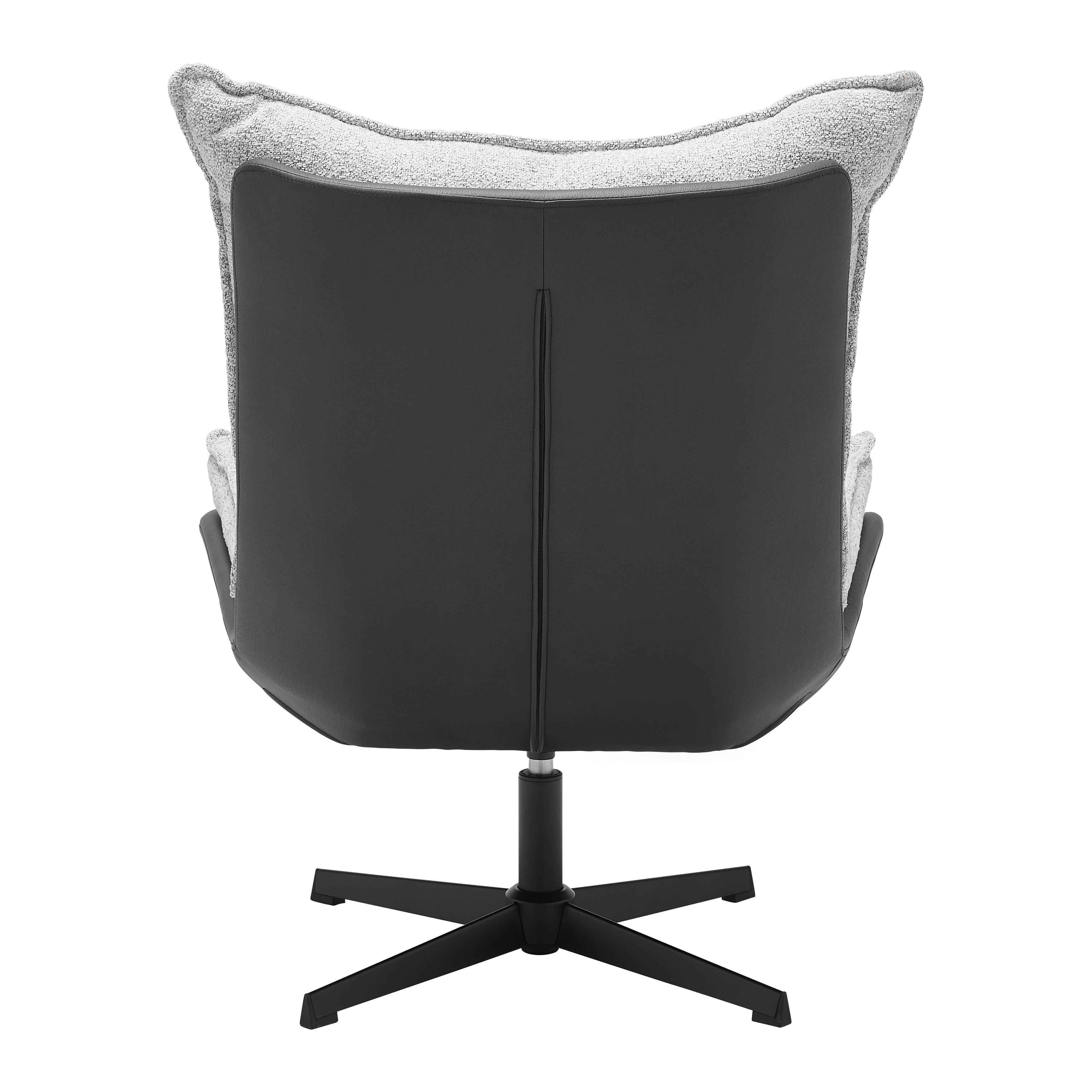 FÅTÖLJ AUDREY - svart/cremefärgad, Modern, metall/trä (82/104/89cm) - Mömax
