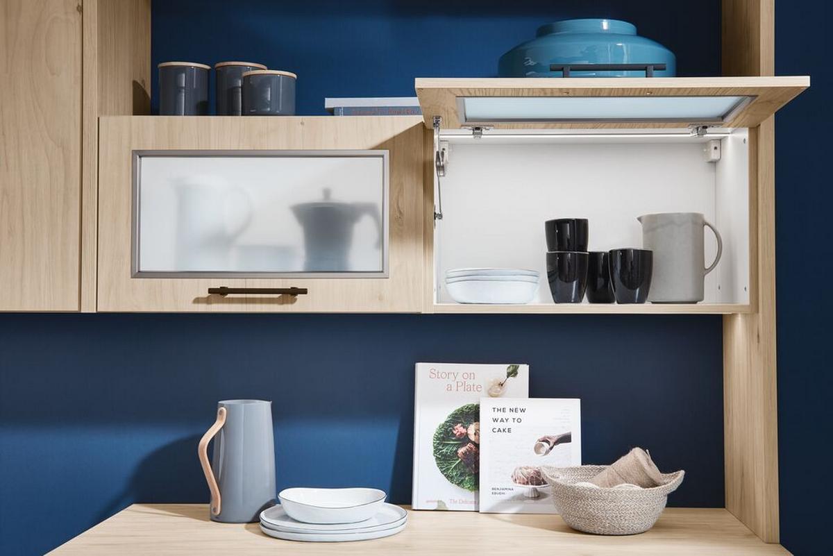 Einbauküche IP 1200 in Weiß/Eichefarben - Eichefarben/Weiß, MODERN, Holzwerkstoff - Impuls