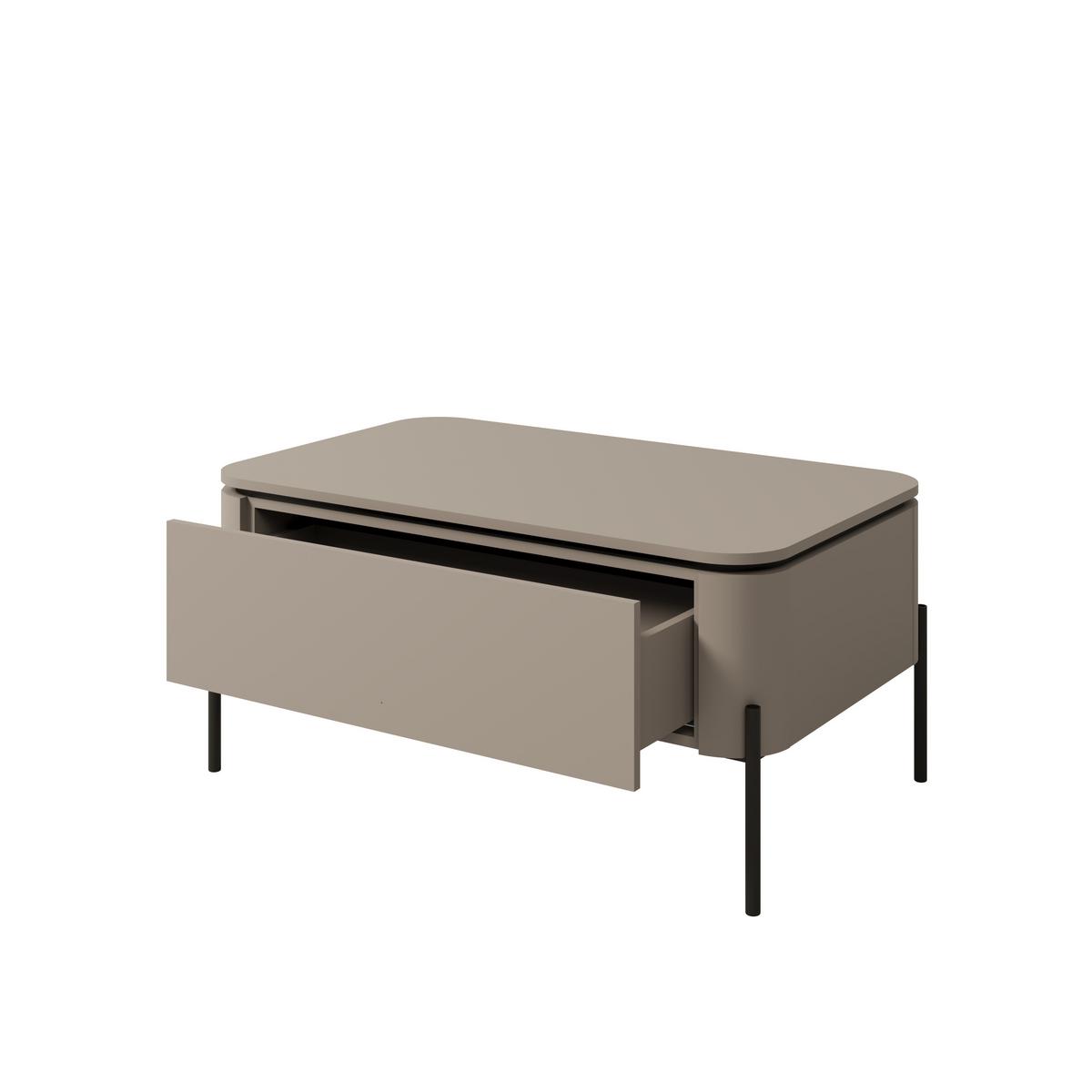 Dohányzóasztal Bello - bézs/fekete, Modern, faalapú anyag/fém (98/47/60cm)