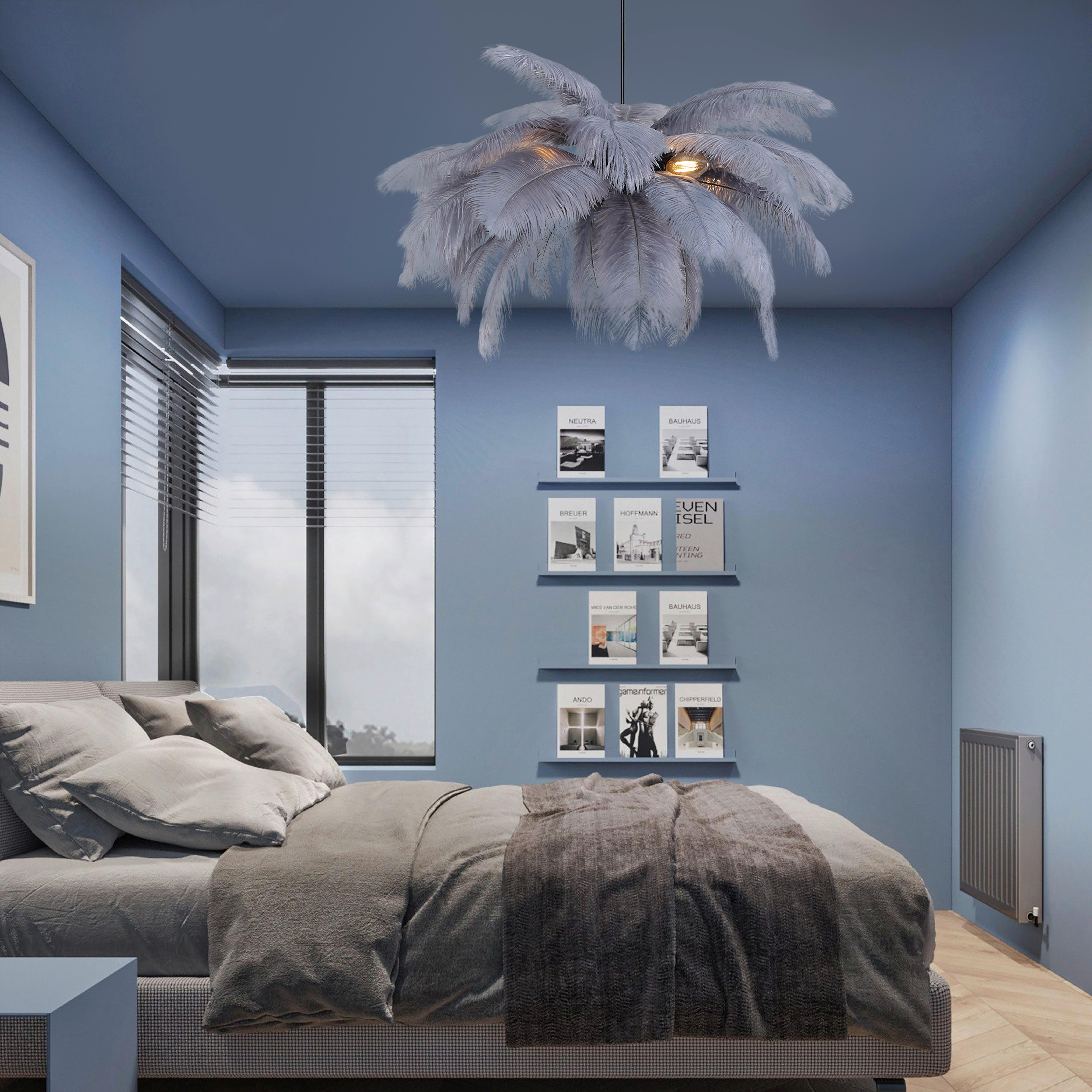 LAMPA WISZĄCA MAGGIE - czarny/szary, Trend, metal/tkanina (55/120cm) - Novel