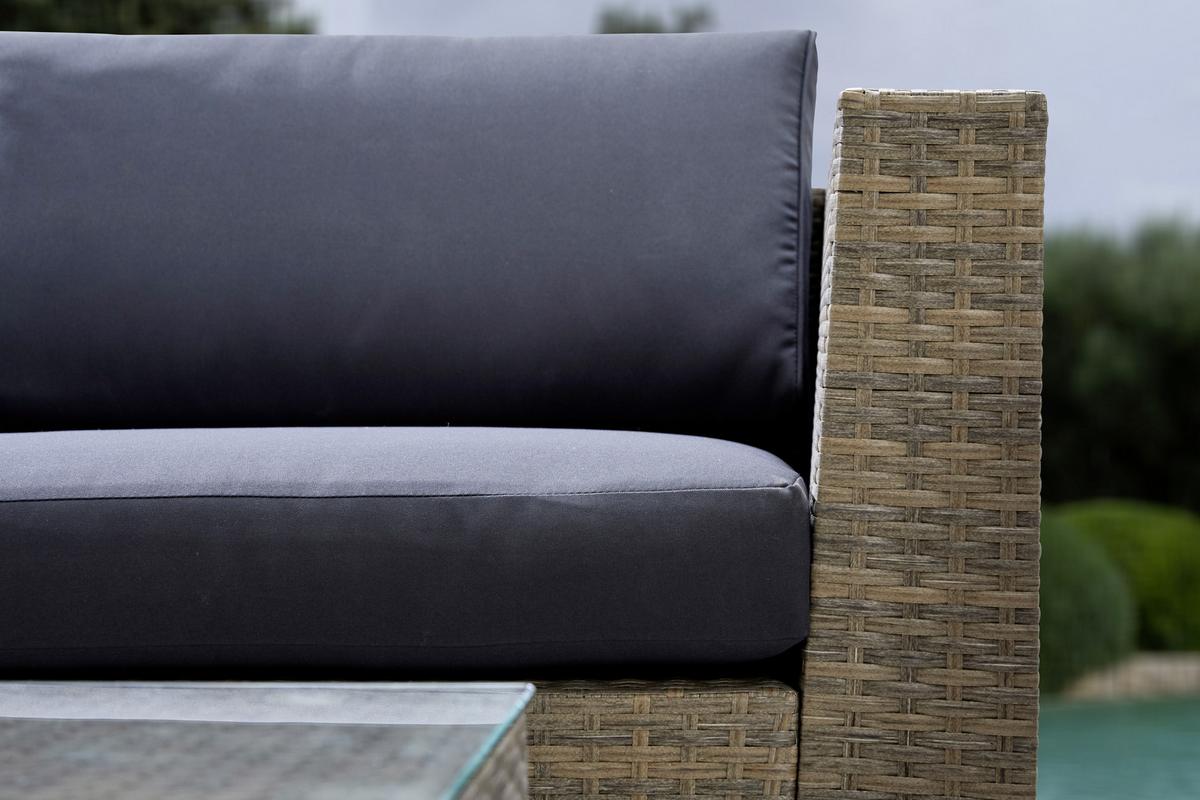 Gartenbank Kunststoff/Textil 2-Sitzer Bellante - Dunkelgrau/Silberfarben, KONVENTIONELL, Kunststoff/Textil (147/71/74cm) - Gardenson