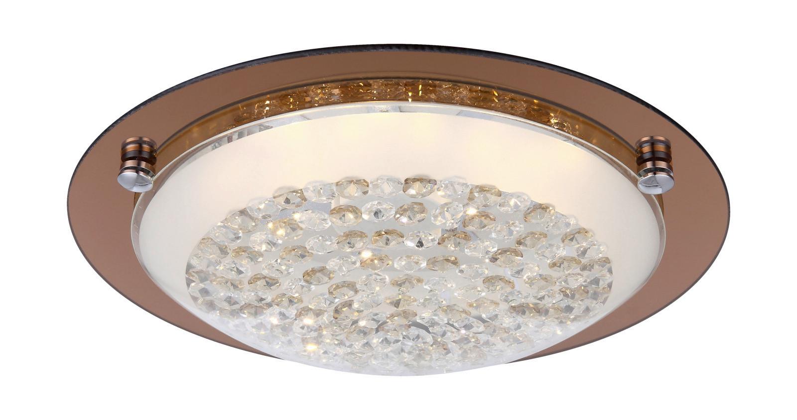 Led Mennyezeti Lámpa Tabasco 12w - borostyánszínű/fehér, Üveg/fém (31.5/9cm)