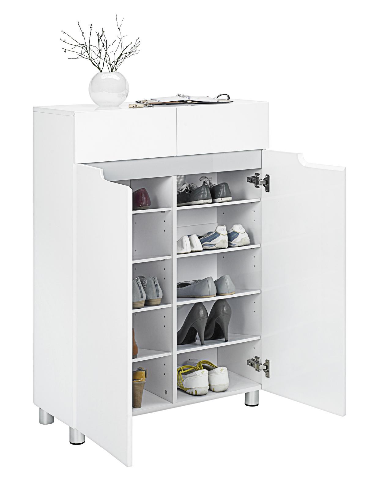 SZAFKA NA BUTY CORNER - biały/szary, Design, materiał drewnopochodny (76/105/31cm) - Xora