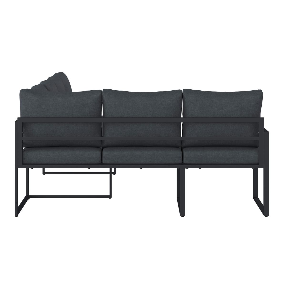 Lounge Garnitura Bologna, Antracit, 5-Delno - siva/antracit, Moderno, kovina/steklo - Beldano