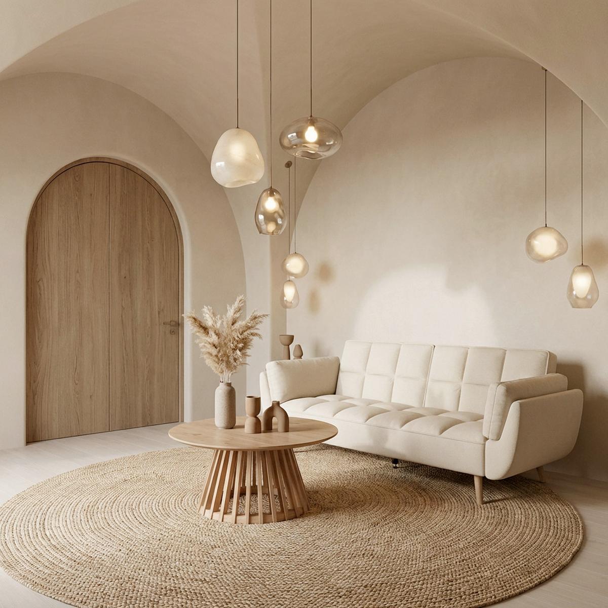 Schlafsofa Cora Creme Webstoff - Creme/Naturfarben, MODERN, Holz/Textil (214/92/81cm) - Bessagi Home