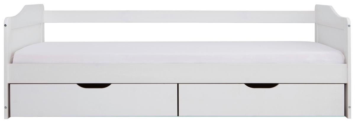 Postelja S Predalom Nelly, Bor, Bela, Masivna - bela, Moderno, les (90/200cm) - MID.YOU