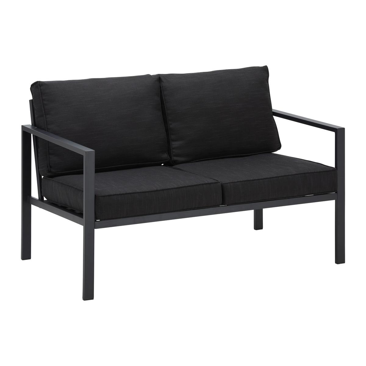 KOMPLET MEBLI TARASOWYCH ARIANNA - czarny, Modern, tworzywo sztuczne/metal (120/70/72cm) - Bessagi Garden