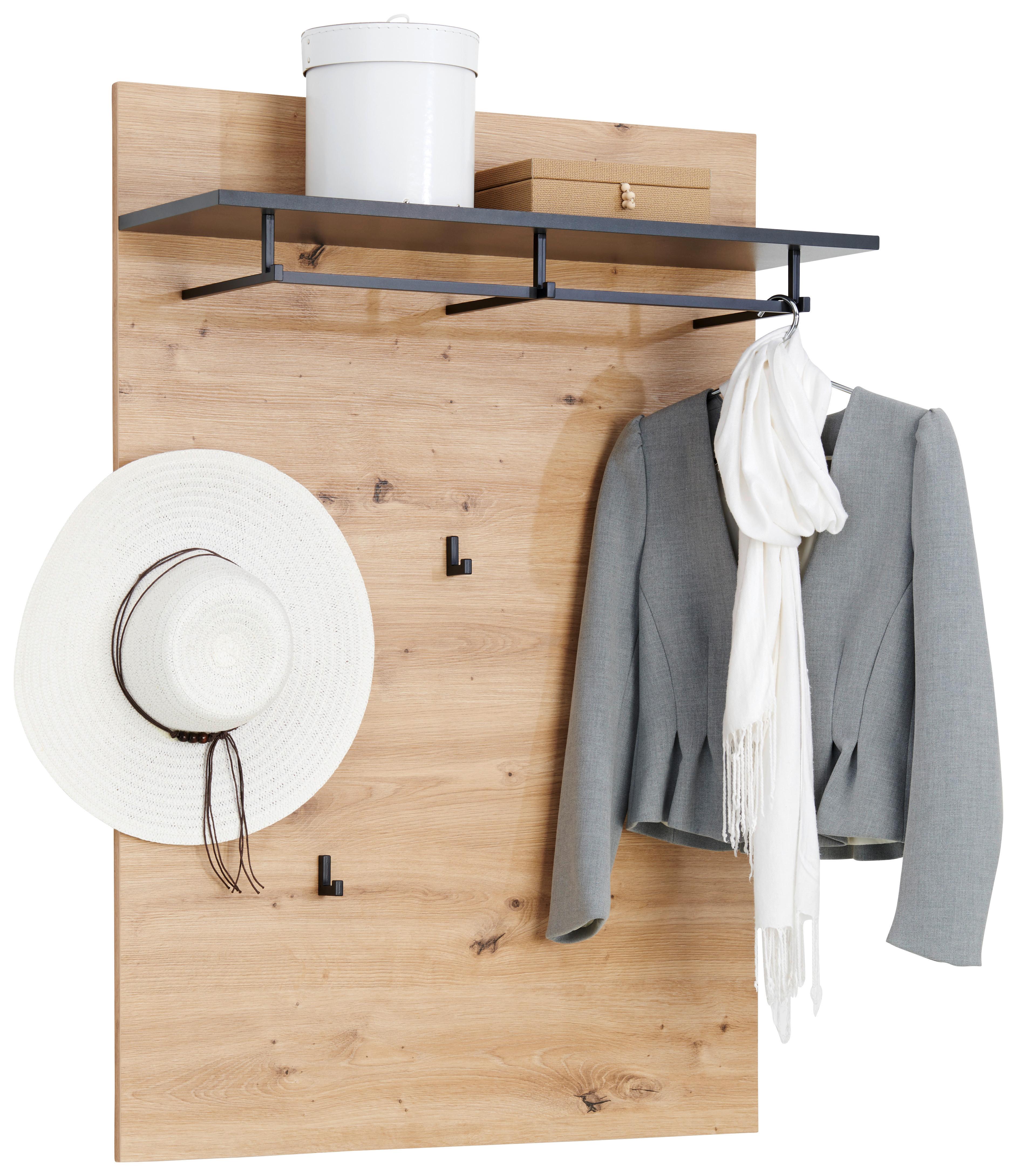 PANEL DO PRZEDPOKOJU LINE - antracytowy/dąb artisan, Modern, materiał drewnopochodny (80/115/27cm) - Carryhome