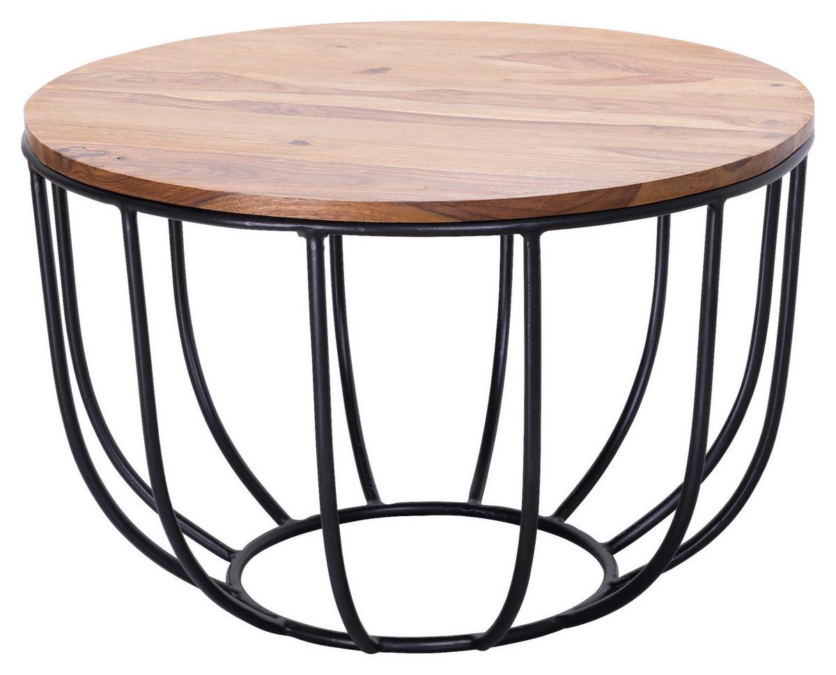 COUCHTISCH Sheeshamfarben - Sheeshamfarben/Schwarz, Design, Holz/Metall (60/60/39cm) - MID.YOU