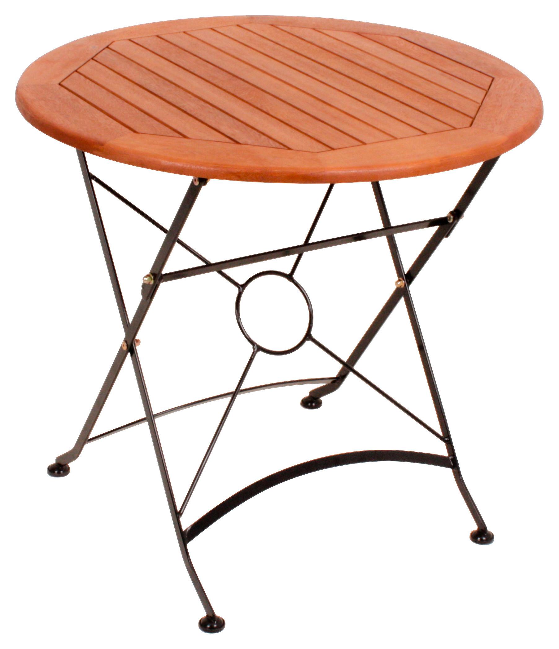 Gartenklapptisch Wien Holz/Schwarz - Schwarz/Braun, MODERN, Holz/Metall (80/80/74cm) - Gardenson
