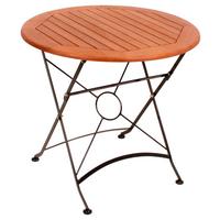 Gartenklapptisch Wien Holz/Schwarz - Schwarz/Braun, MODERN, Holz/Metall (80/80/74cm) - Gardenson