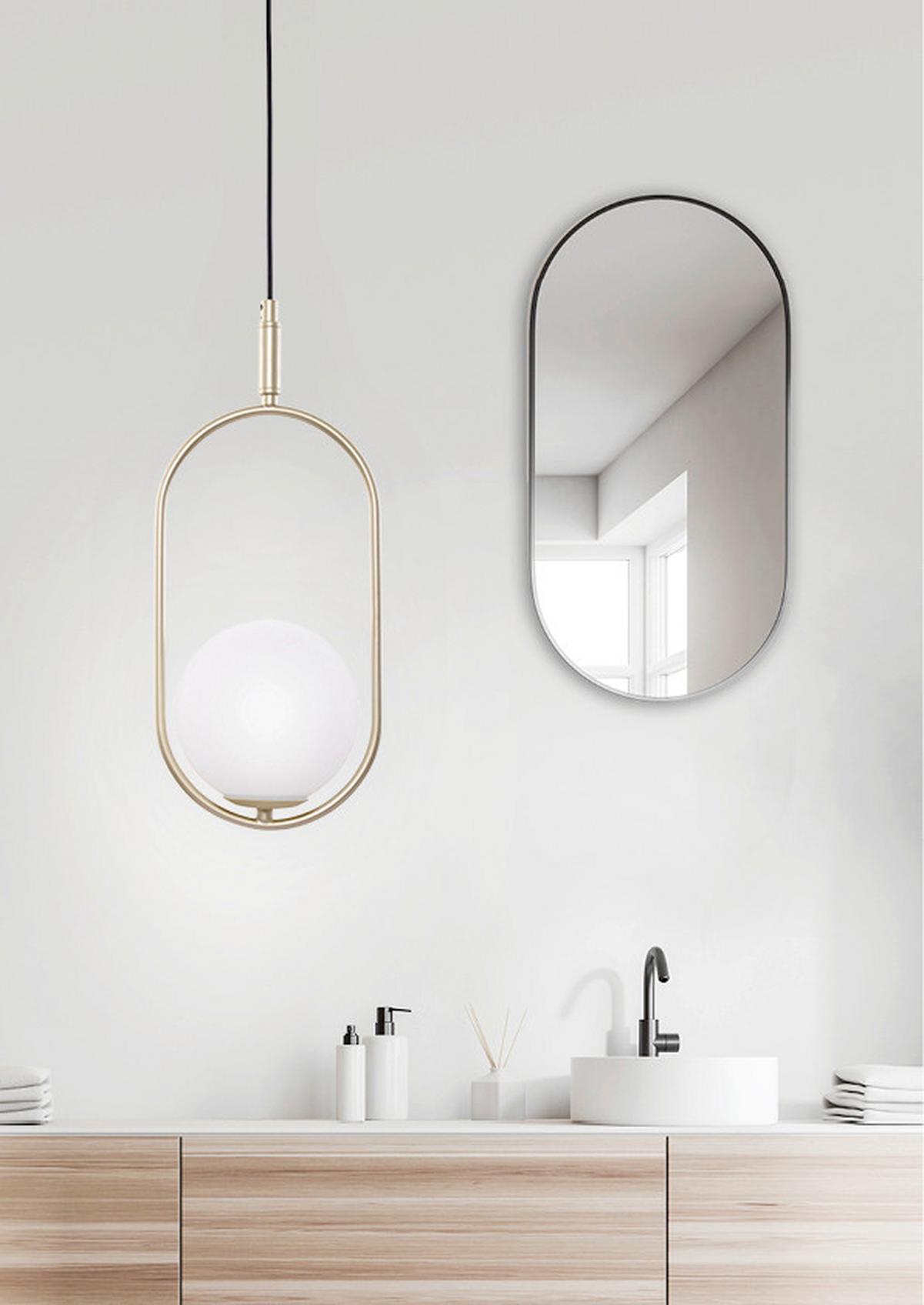 Hängeleuchte Weiß/Goldfarben max. 28 Watt - Weiß, Design, Glas/Metall (18,5/15/120cm)