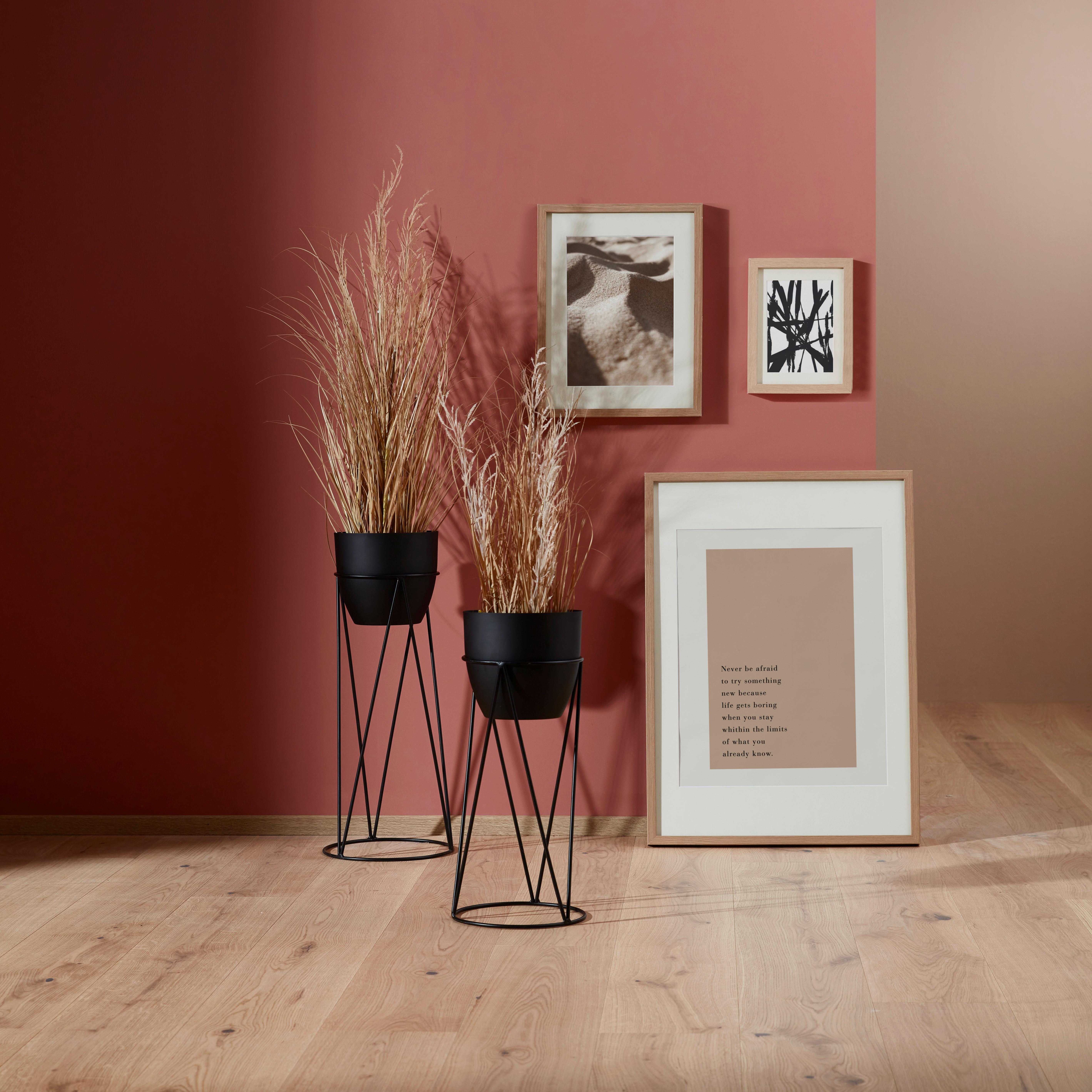 Cvetlični Lonček Eastside - črna, kovina (22/50cm) - Modern Living