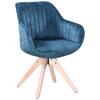CHAISE ACCOUDOIRS RELAX - couleur hêtre/turquoise, MODERN, textile/bois (60/82/61cm) - Mömax