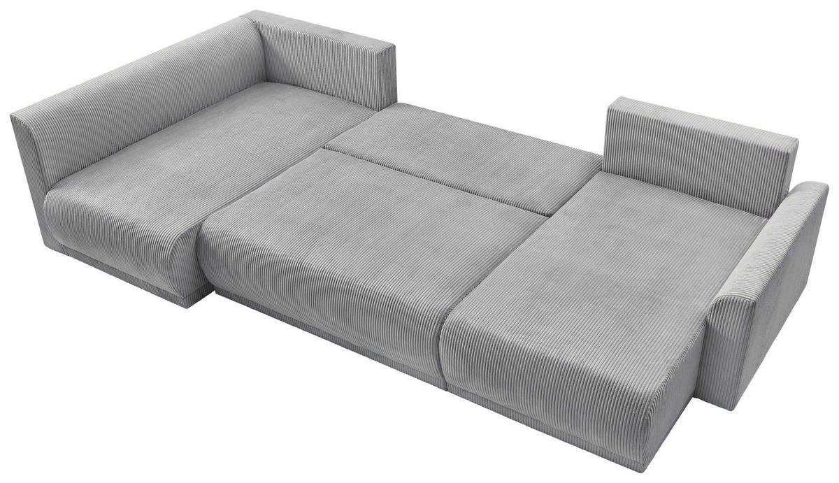 Coltar KIM U - gri, Modern, lemn (146/313/160cm) - Modern Living
