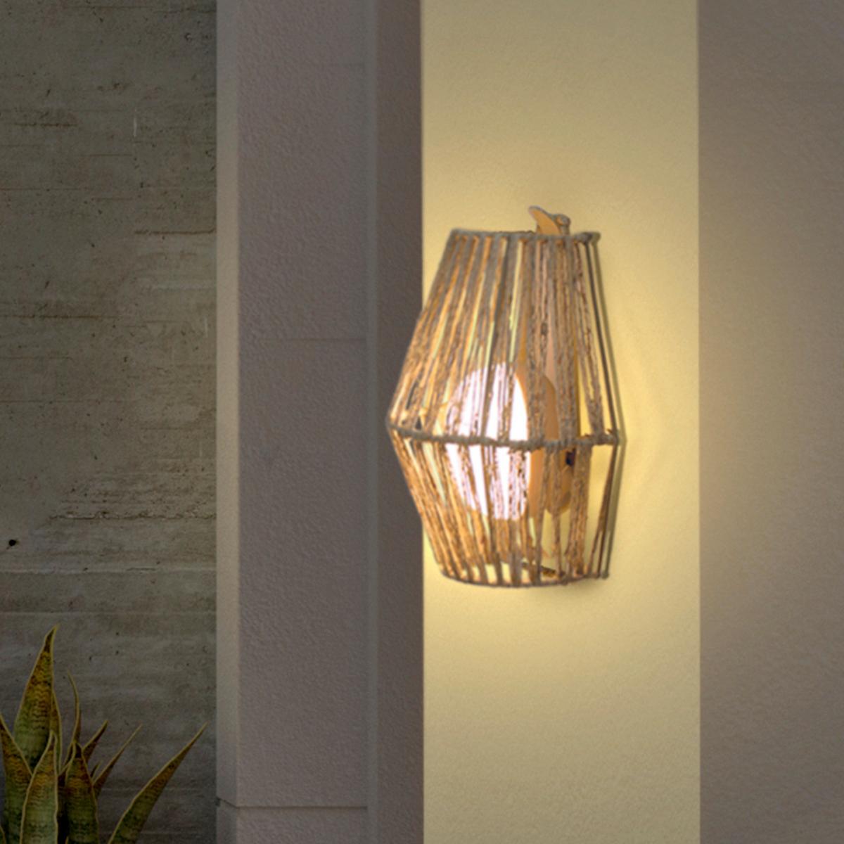 LAMPA ZEWNĘTRZNA LED LUMSIS025XXWLNW SISINE 25 - Natur, materiały naturalne (22.5/24.5/11.5cm) - Newgarden