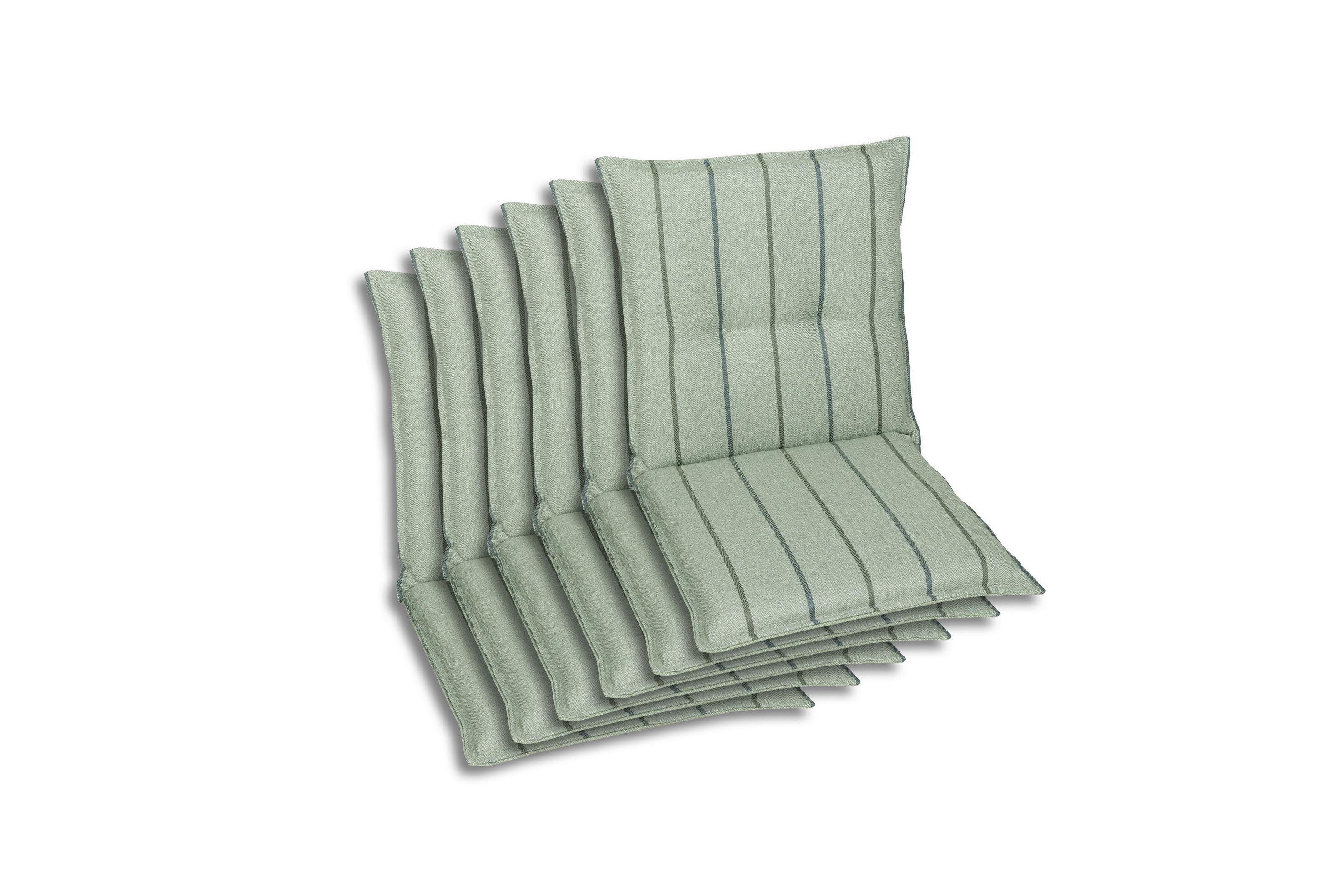 Sesselauflagenset Hellgrün, 6-teilig - Hellgrün, Basics, Textil (50/7/100cm)