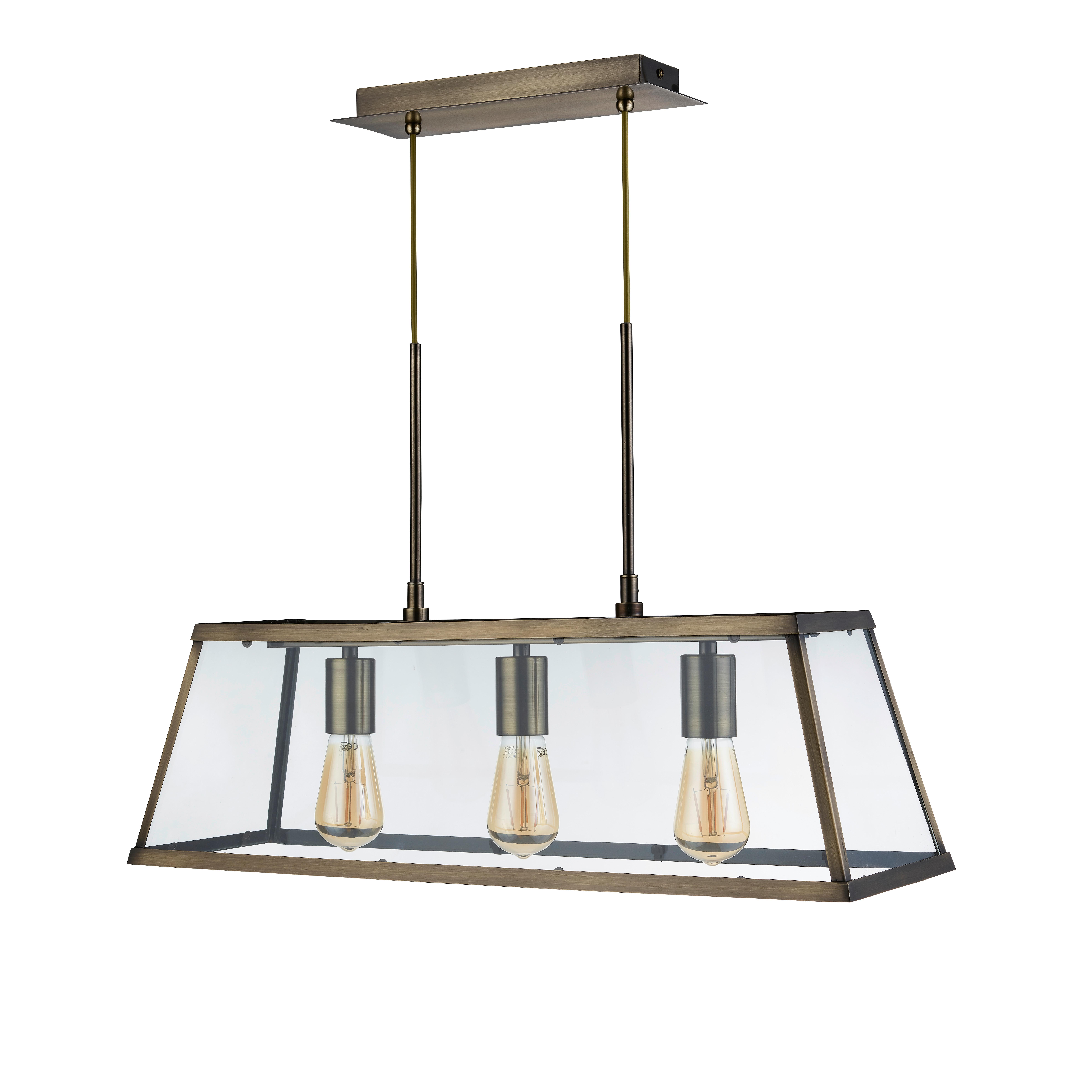 Függőlámpa Voyager 4613-3ab - sárgarézszínű, Design, üveg/fém (65/100/20cm)