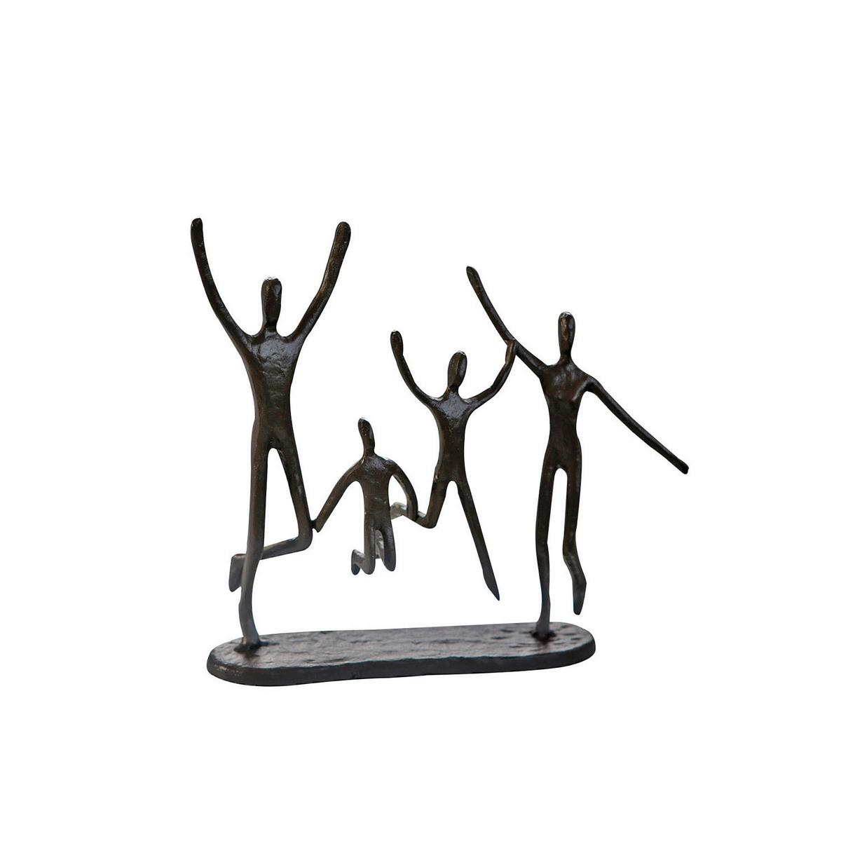 Skulptur Jumping Graubraun - Graubraun, Basics, Metall (22/20/6cm)