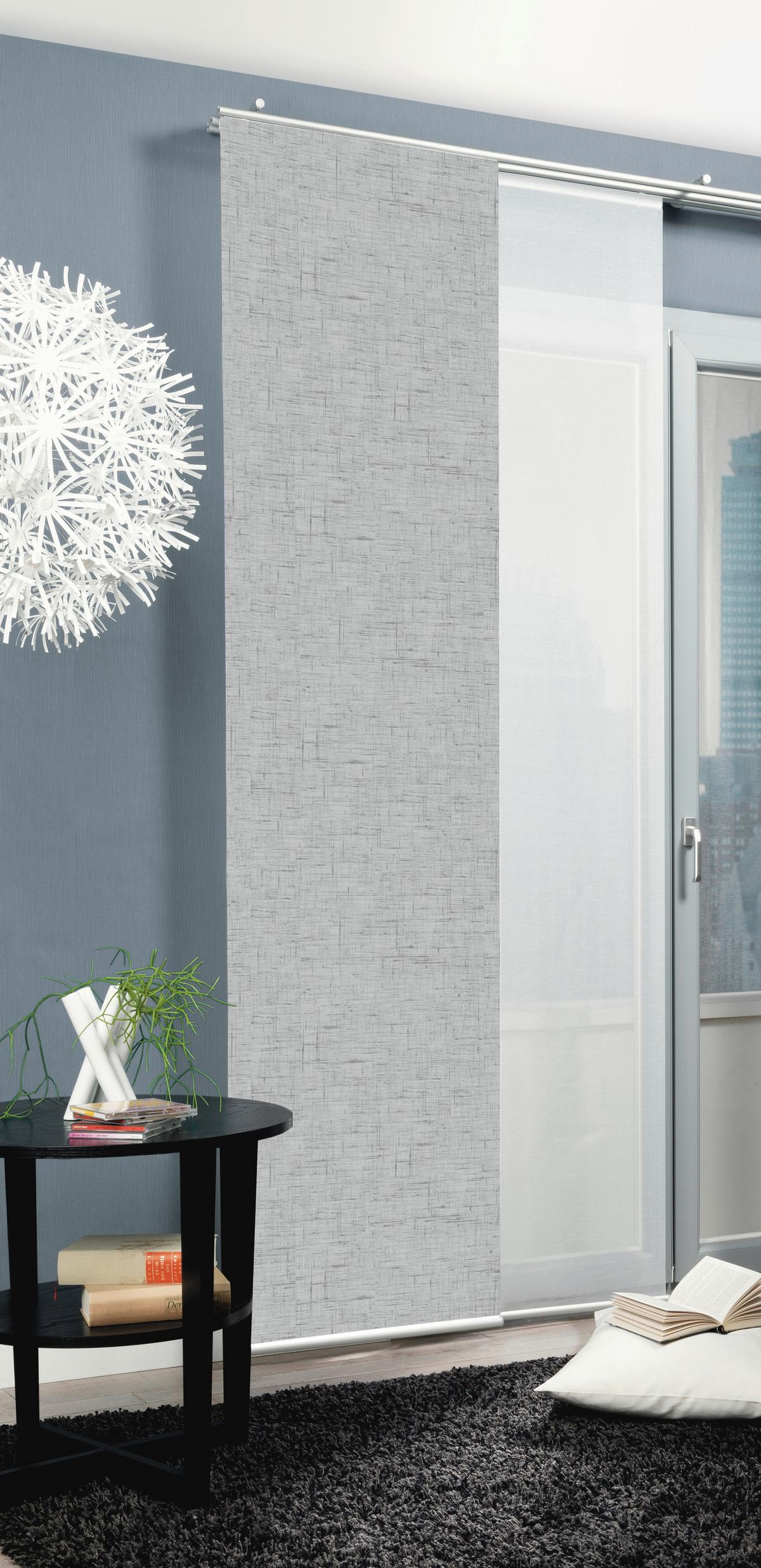 ZASŁONA PANELOWA PIVE - kolor srebrny, Romantik / Landhaus, tkanina (60/245cm)